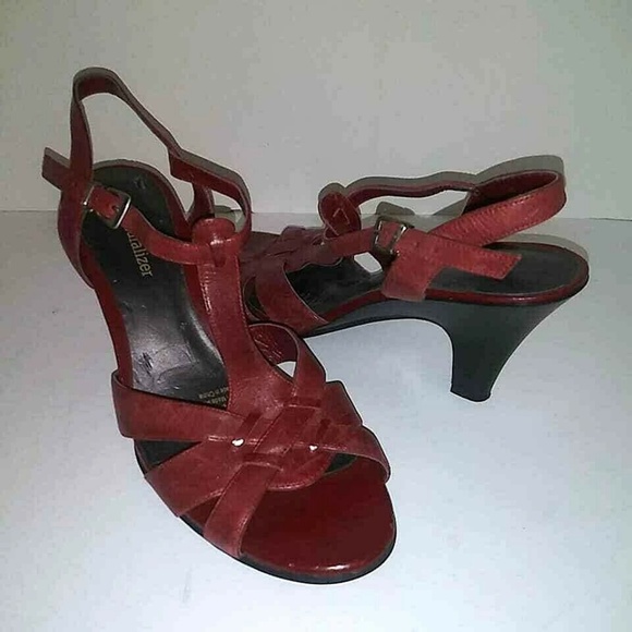 Naturalizer Heels Academy Red Leather Sandles - Picture 8 of 8
